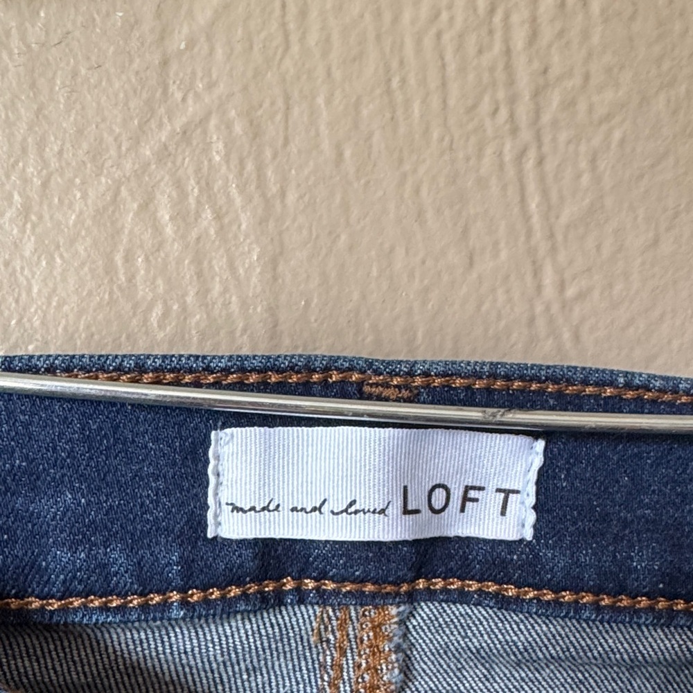 LOFT Dark Wash Blue Flare Jeans - Picture 3 of 7